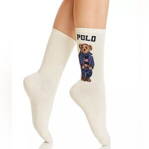 New Polo Ralph Lauren Americana Bear Socks - Women’s 9-11